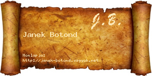Janek Botond névjegykártya